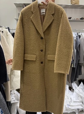 WOODSAGE-A冬款西服领羊毛羊驼毛大衣 毛毛家2025韩国东大门代