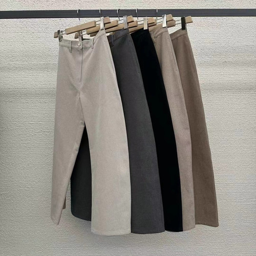 现货韩国东大门AT THE BAGEL女2025新款高腰直筒宽松香蕉休闲裤