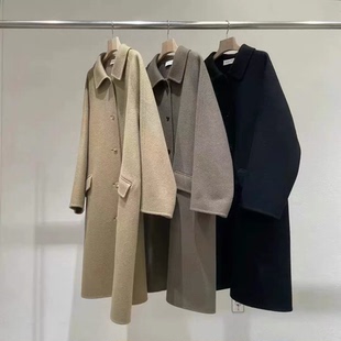 正品冬季现货韩国东大门statement中长苏丽绒羊绒毛呢外套