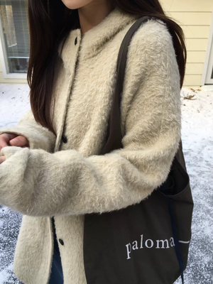 现韩国东大门新款气质room轻奢风软糯时尚百搭羊毛大衣外套中长款