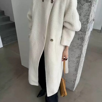 正品现货秋冬韩东大门room羊驼绒BABY羊崽绒苏丽羊驼绒毛呢大衣