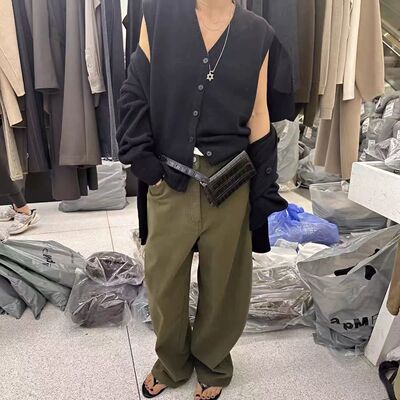 现货AT THE BAGEL韩国东大门代25秋季新款女装 时尚复古休闲裤