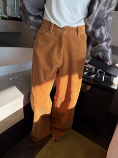 现货韩国东大门 Statement 向日葵同款 25年冬加厚灯芯绒休闲裤