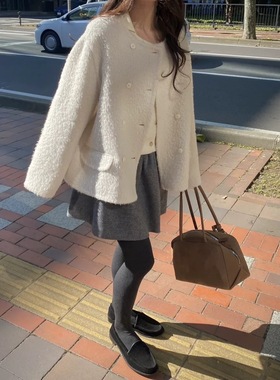 现~ERUME韩国东大门代2025秋冬洋气双排扣软糯苏丽羊驼毛大衣女