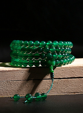 绿玛瑙碧玉多圈手串男女