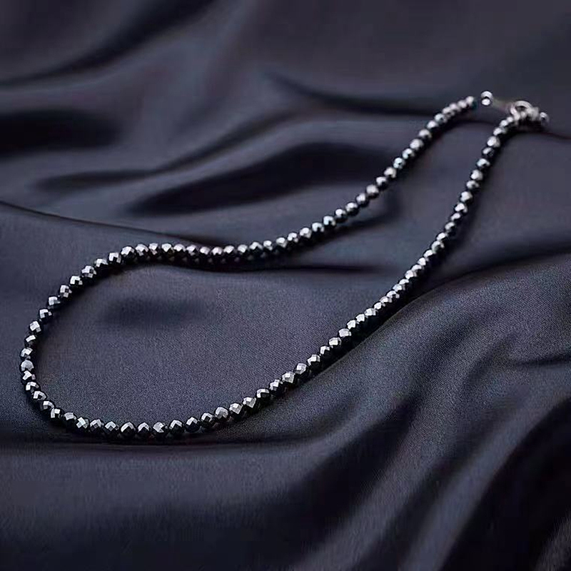 天然能量石珠子项链太赫兹欧美嘻哈女生切面复古文艺潮男朋克饰品
