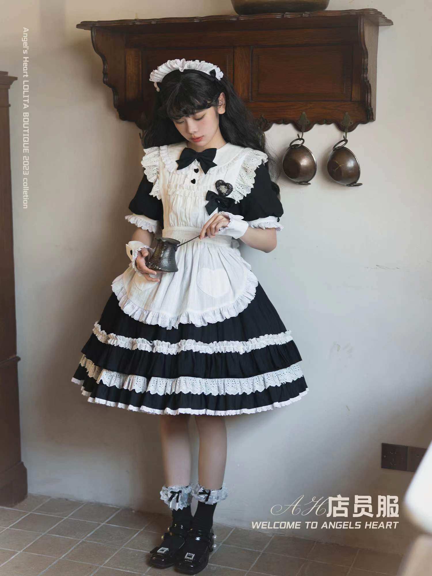 洛丽塔Lolita女仆店员服短袖OP