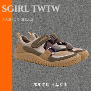 SGIRL TWTW丑萌玛丽珍鞋女2026新款真皮魔术贴徒步休闲镂空运动鞋