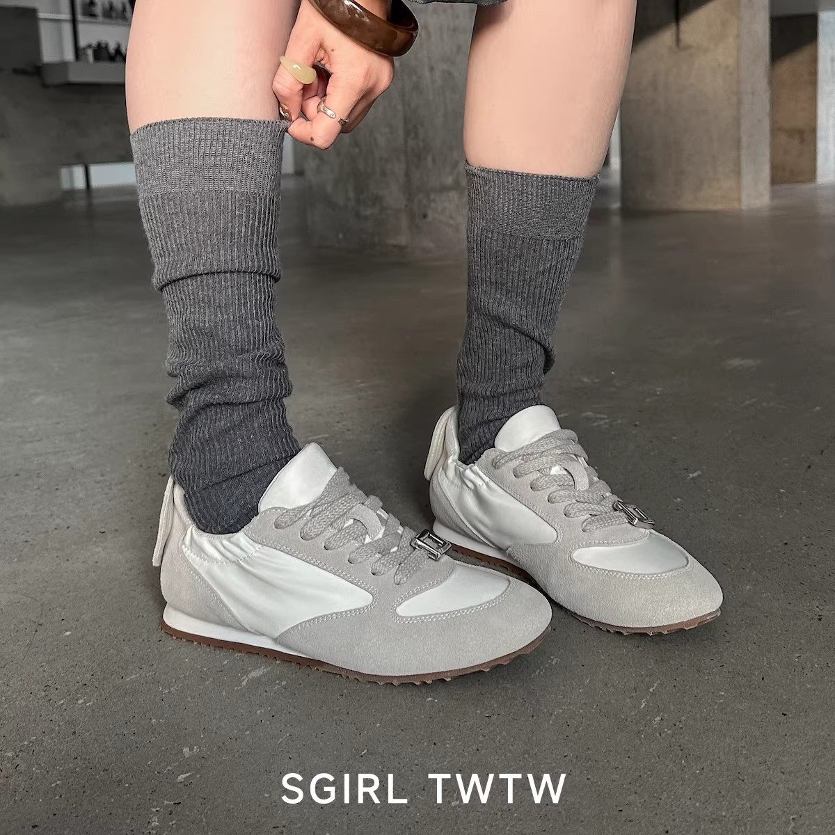 SGIRL TWTW复古薄底赛车鞋2026春新款经典德训鞋运动休闲阿甘鞋,女鞋,德训鞋,淘宝优惠券,粉丝福利购,淘宝优惠卷