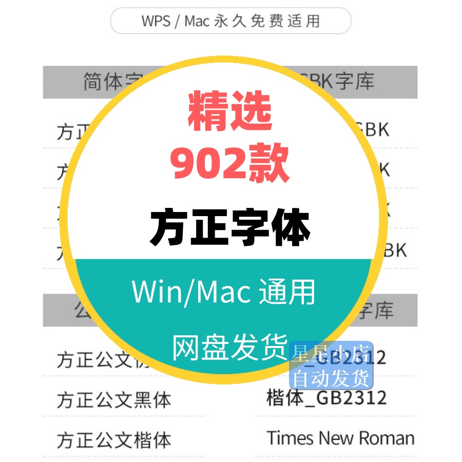 方正字体包全套ps中文书法毛笔简繁cdr美工广告设计素材库下载Mac