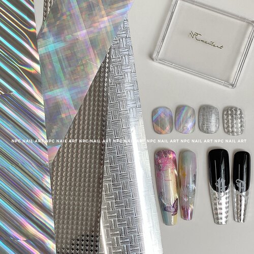 超快完成科技感摩登螺钿美甲款式