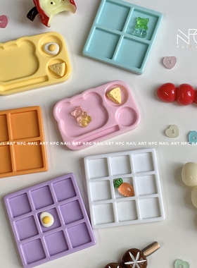 NPC*过家家* 可爱串串笔架马卡龙调色洗笔饰品收纳盘迷你美甲工具