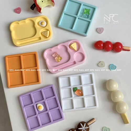 NPC*过家家* 可爱串串笔架马卡龙调色洗笔饰品收纳盘迷你美甲工具