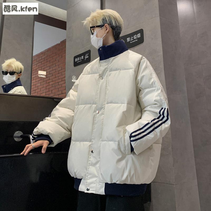 实拍高品质2025时尚外套男立领棉衣撞色潮牌棉服学生男上衣