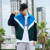 拼接宽松透气弹力运动情侣单衣男女防水蝙蝠衫 时尚 亮仔2021新款 夹