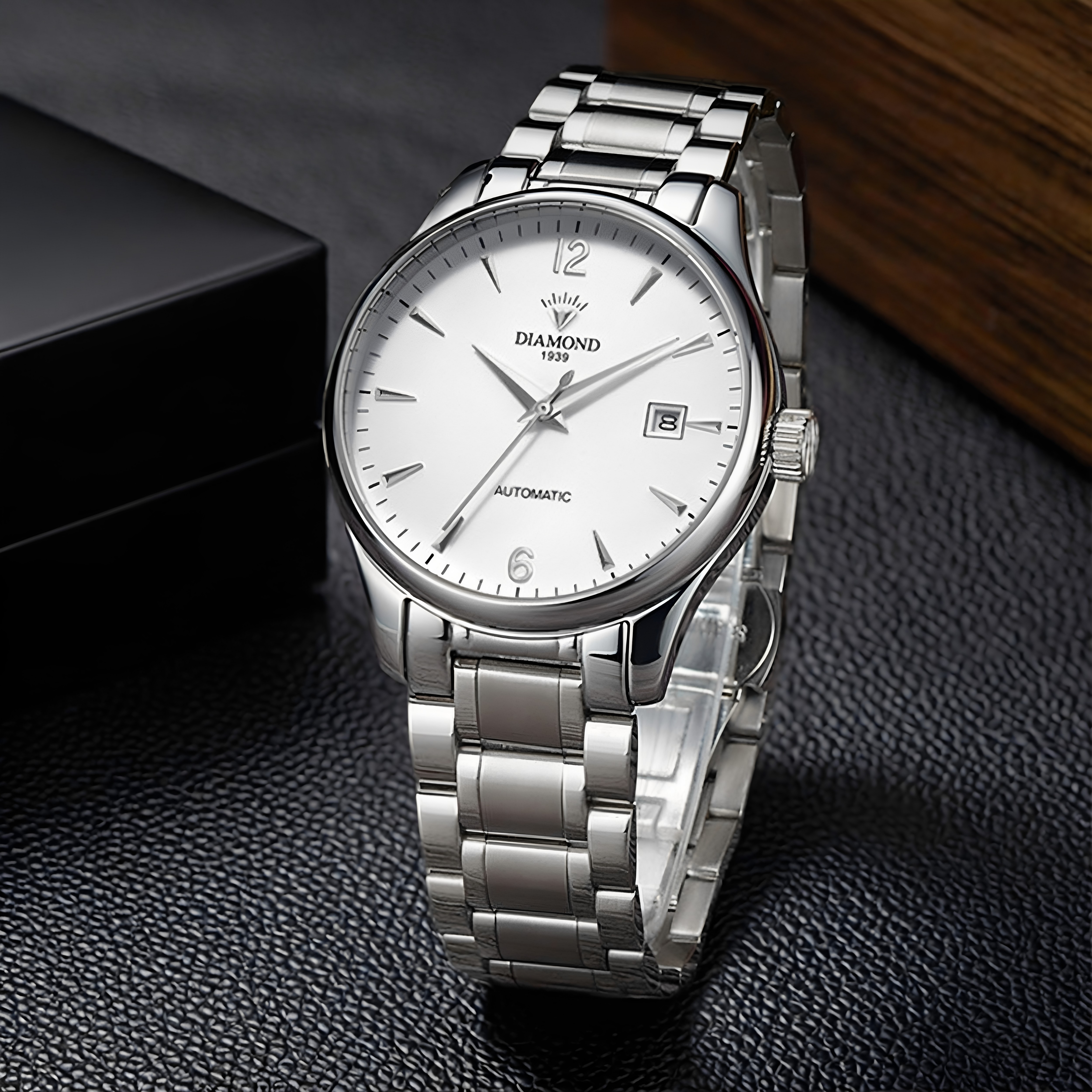 上海钻石牌手表男士简约大三针自动机械表学生机械表小表盘手表