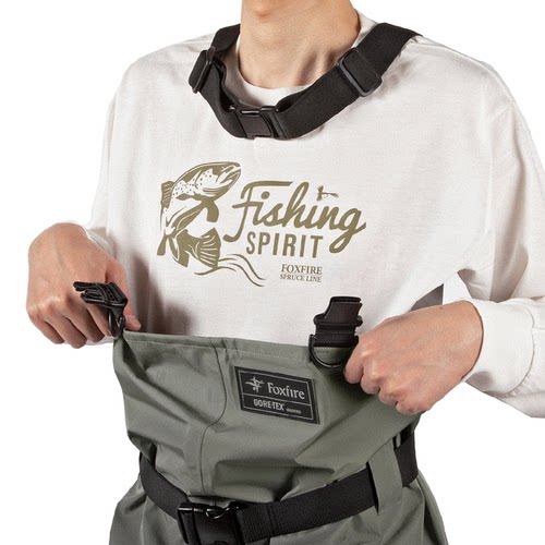 日本FOXFIRE路亚飞钓钓鱼溯溪涉水裤背带透气全防水轻量化GORETEX