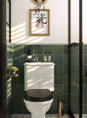 法式复古绿色小方砖卫生间瓷砖厨房红色墙砖灰色地砖全瓷仿古砖