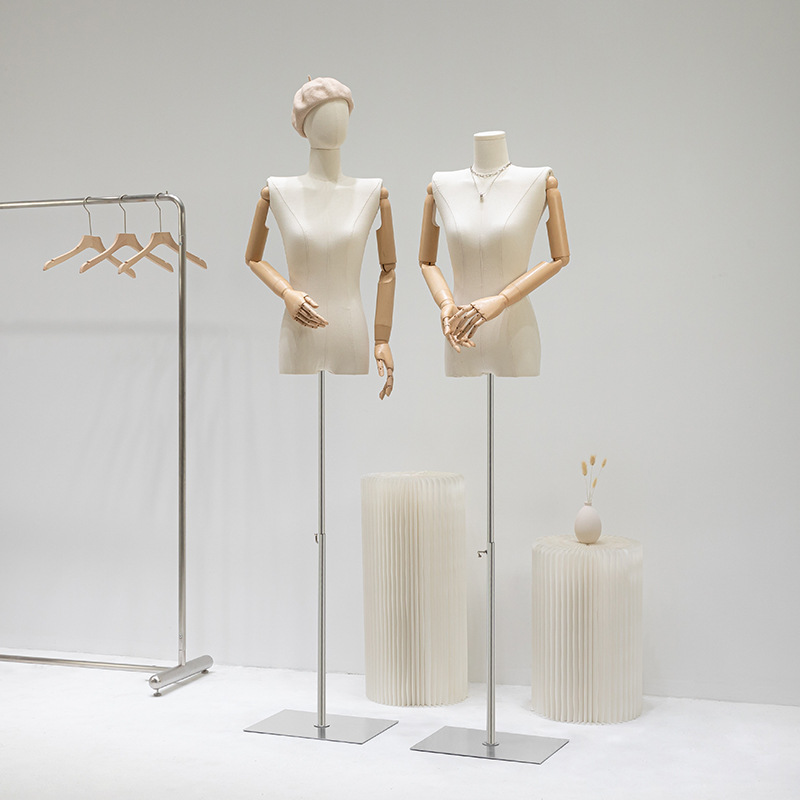 平肩模特服装店道具女装直角肩服装模特架子假人台展示架全身塑料