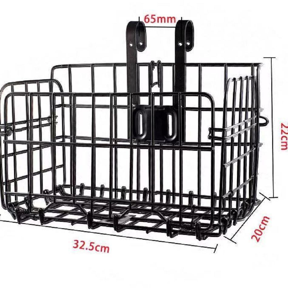 自行车折叠车筐 山地车加粗车篮子  带挂钩单车篓 山地车筐金属