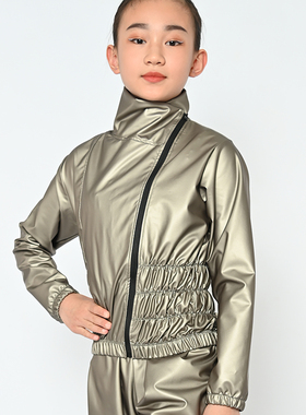 Badylepa儿童暴汗服舞蹈拉丁斜拉链芭蕾舞蹈生热身发汗爆汗桑拿衣