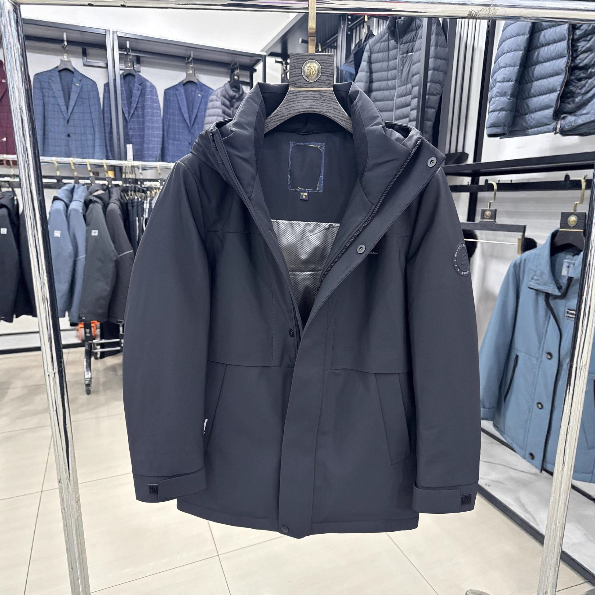 【海家】冬款 鸭绒工装连帽工装风 连帽舒适撞色字母羽绒服4Y050A