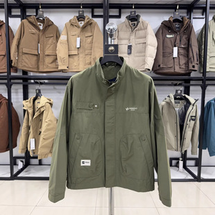 【H家】专柜余单！工装风军绿色立领夹克男青年宽松户外休闲3Y161
