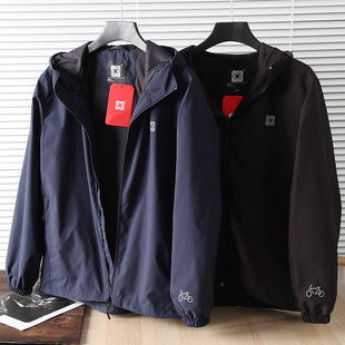 薄绒防风防水连帽夹克外套 春秋季 出K鸥美单 户外冲锋男士