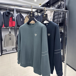 【H家】加绒加厚！秋冬圆领长袖卫衣纯色休闲保暖打底衫4Y224A