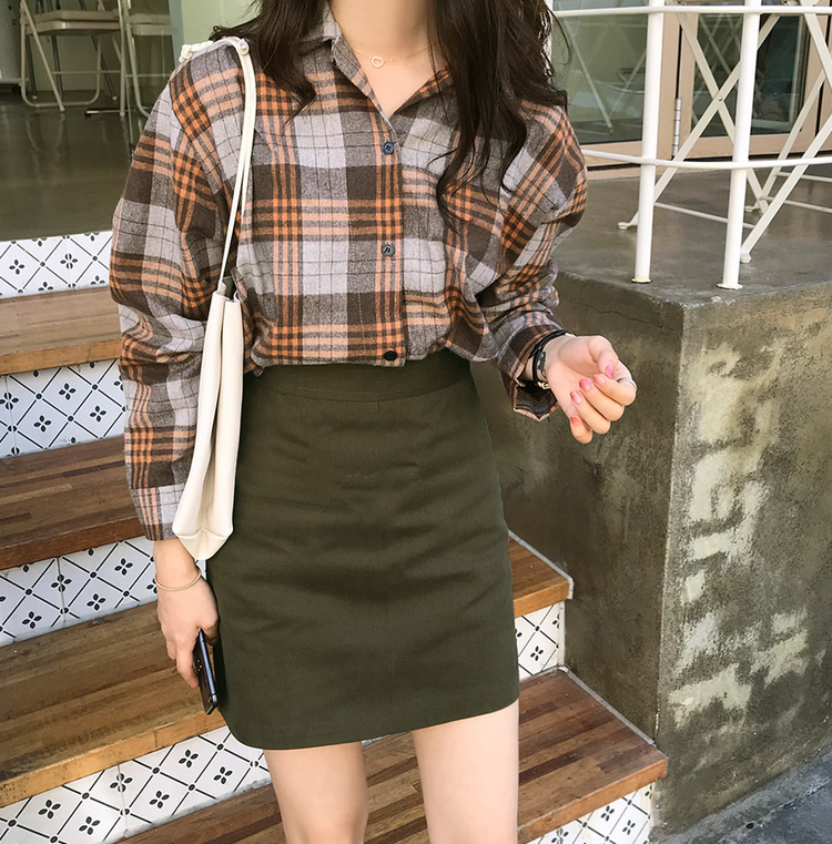 春夏军绿羊毛呢子直筒短裙包臀a字一步裙内搭高腰显瘦短款半身裙