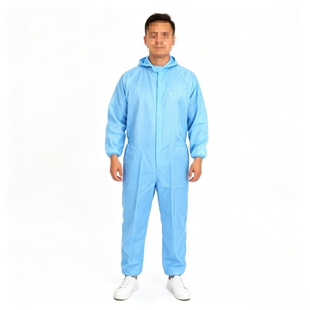 防静电无尘衣洁静车间养殖喷漆防护连体连帽工作服白色蓝色藏青
