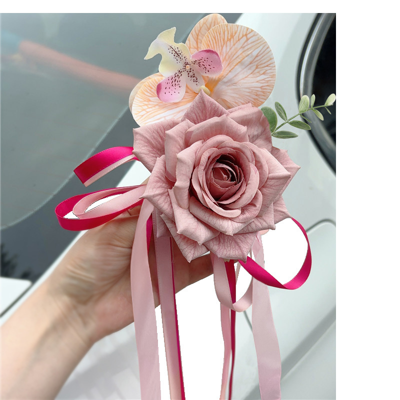 婚车彩带花结婚礼手拉花装饰车队后视镜布置喜字车贴婚庆用品大全