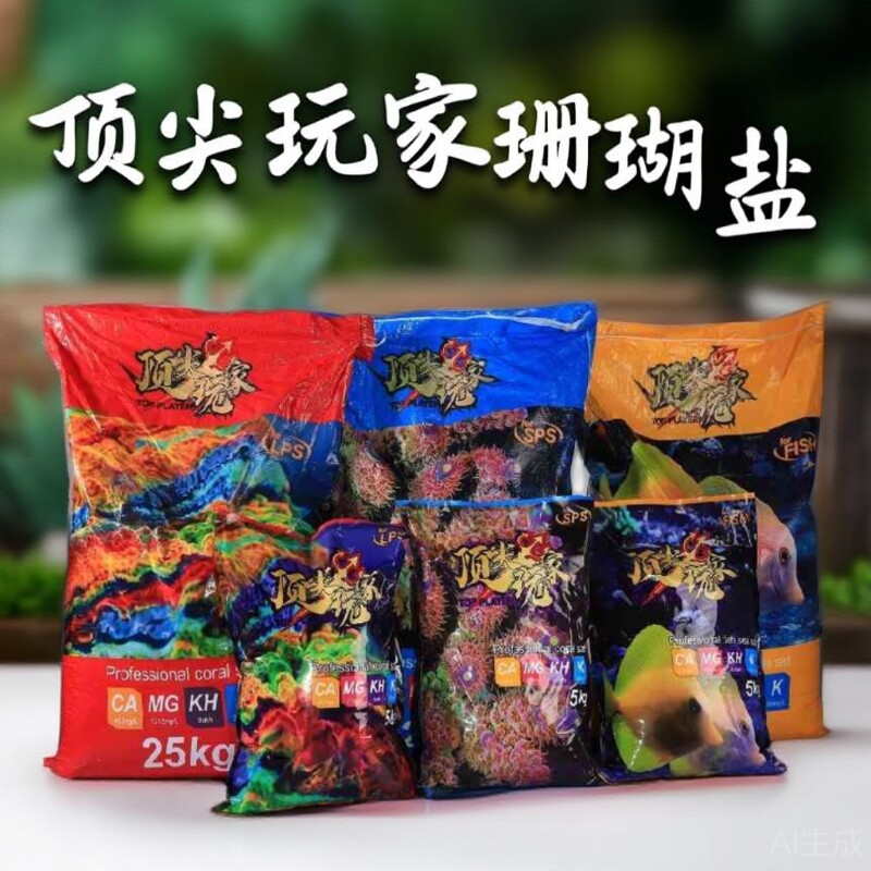 顶玩家小丑鱼sps海盐珊瑚盐lps海缸鱼缸养殖盐海水鱼海洋生物饲养