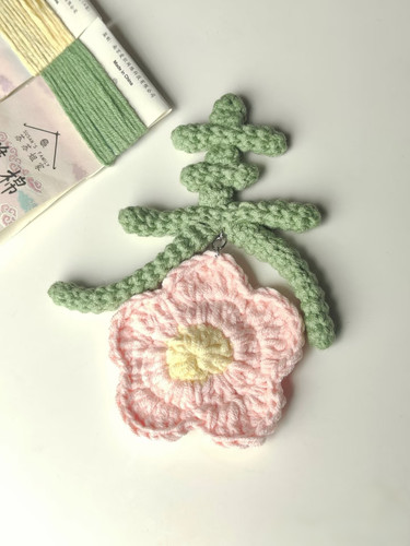 【成品】手工钩织“春”樱花胸针包包挂件送闺蜜朋友