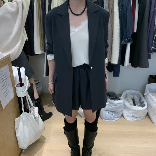 包邮！韩国东大门正品代购26冬新W AND J气质西服短裤套装