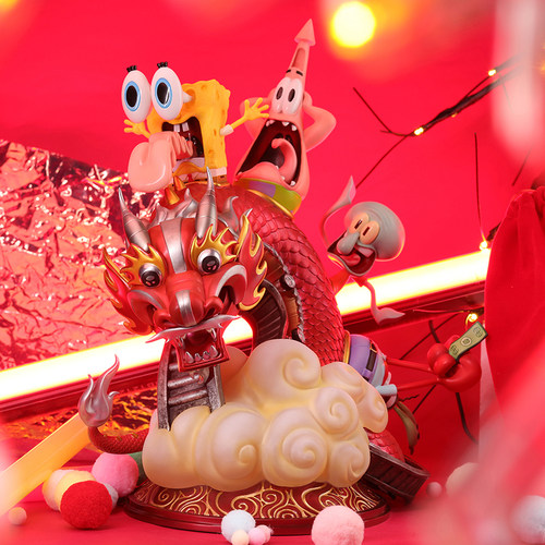 末那海绵宝宝龙年款授权雕像