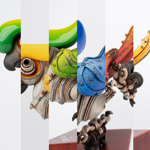 末那末匠赛博朋克鹦鹉艺术雕像