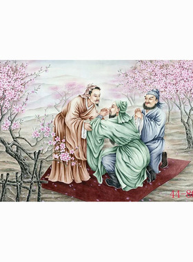 字画人物画桃园三结义装饰画