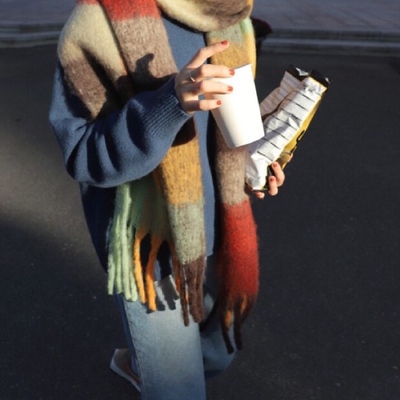 chao梦幻配色一见难忘彩虹大围巾