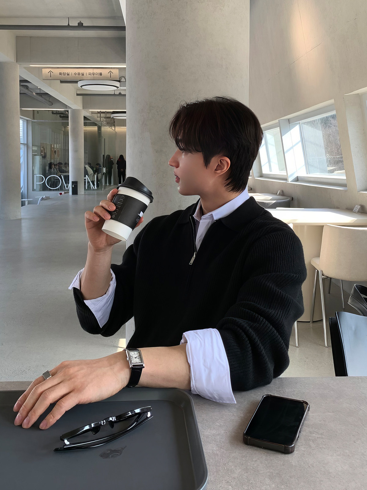 GRAY HALF-ZIP LAPEL KNIT SWEATER MENS AUTUMN KOREAN NEW MATURE AND STABLE TOP CASUAL AND VERSATILE SWEATER