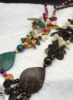 necklace沙滩景区长项链复古棉麻