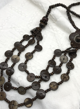 necklace木质长项链民族风复古