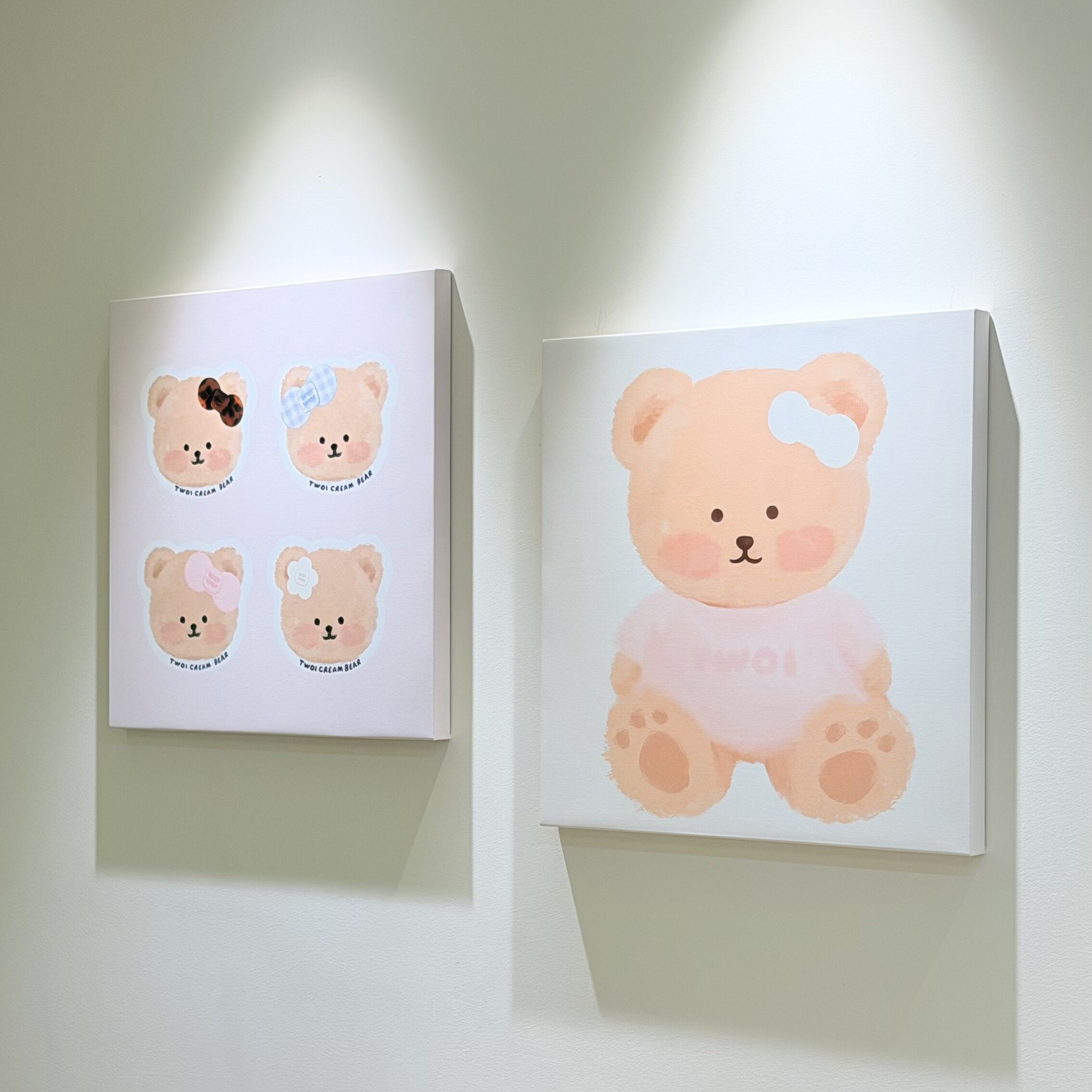 奶油风韩系小熊装饰画可爱卡通客厅卧室挂画现代简约墙画