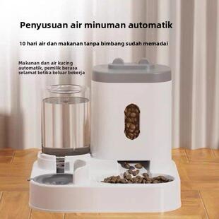 HHF自动喂食器猫水咪宠物饮水机猫喝粮狗粮投食器喂一体狗碗水猫