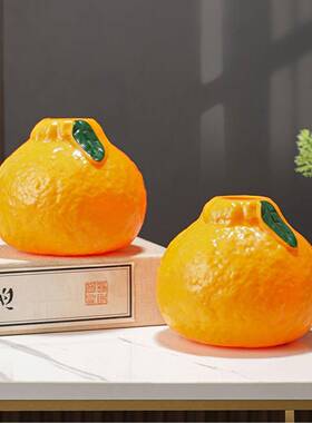 大橘大利小 橘LPJ子瓶花桌面摆件客厅花水培植物绿萝桌面装插饰