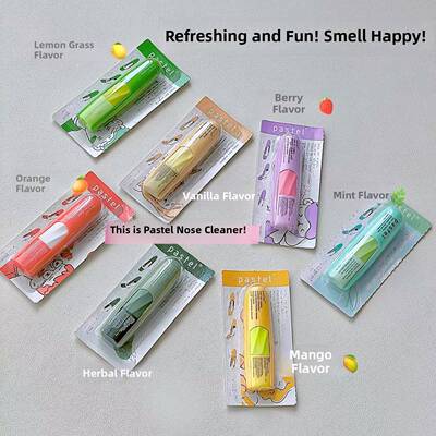 泰里泰气！泰国pastel笑脸鼻通水果香味薄荷棒提神醒脑防困鼻吸式