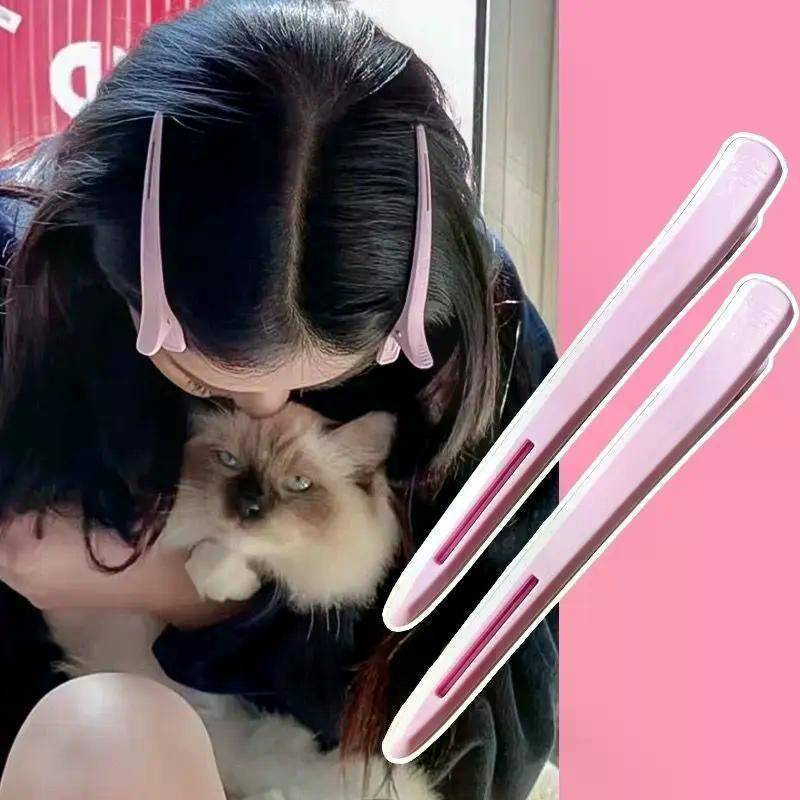 美妆博主bi备浏海发夹超长超紧大号基础侧边发夹发饰实用鸭嘴夹