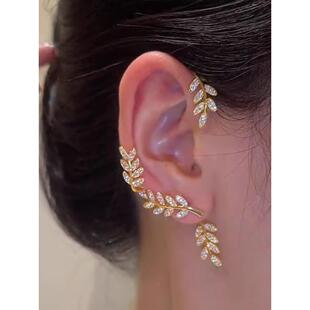 钉高级感气质耳简约轻奢耳廓耳FOO夹夹子耳饰无耳洞耳骨树叶挂耳