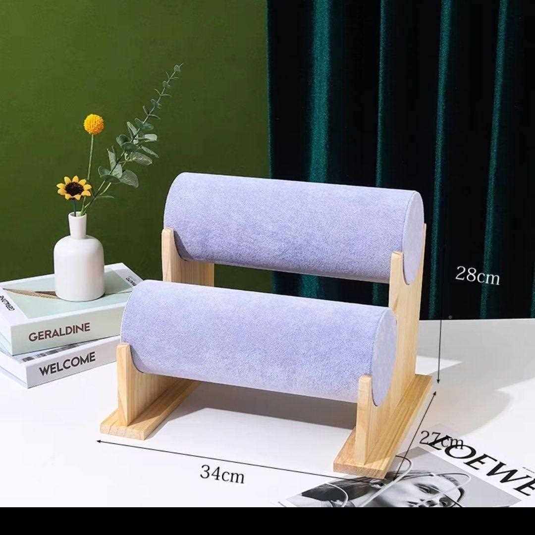 原木可拆列头箍展示架布发箍架子头RGM饰绳发卡陈首饰收纳架品绒