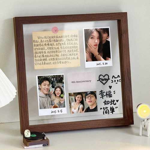 框拍立得框相摆台手工diy材88888料包示情侣涂鸦照片展相片纪念册